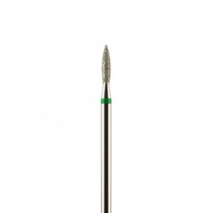 Фреза алмазная формы пламя зеленая крупная зернистость 2,1 мм (021)